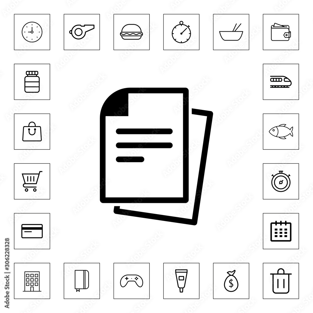Obraz premium Paper note line icon for web and mobile