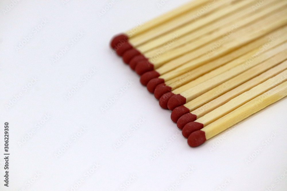 Matches on a white background Matches on a white background
