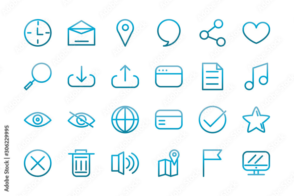 user interface icons set blue gradient user interface icons set blue gradient