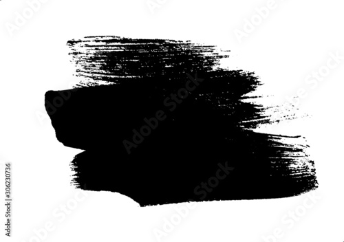 Vector brush srokes texture. Distressed uneven texture. Grunge background. Abstract vector illustration. Overlay to create interesting effect and depth. Black isolated on white background. EPS10.