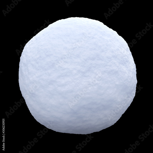 Fotografie, Obraz High resolution snowball on black background