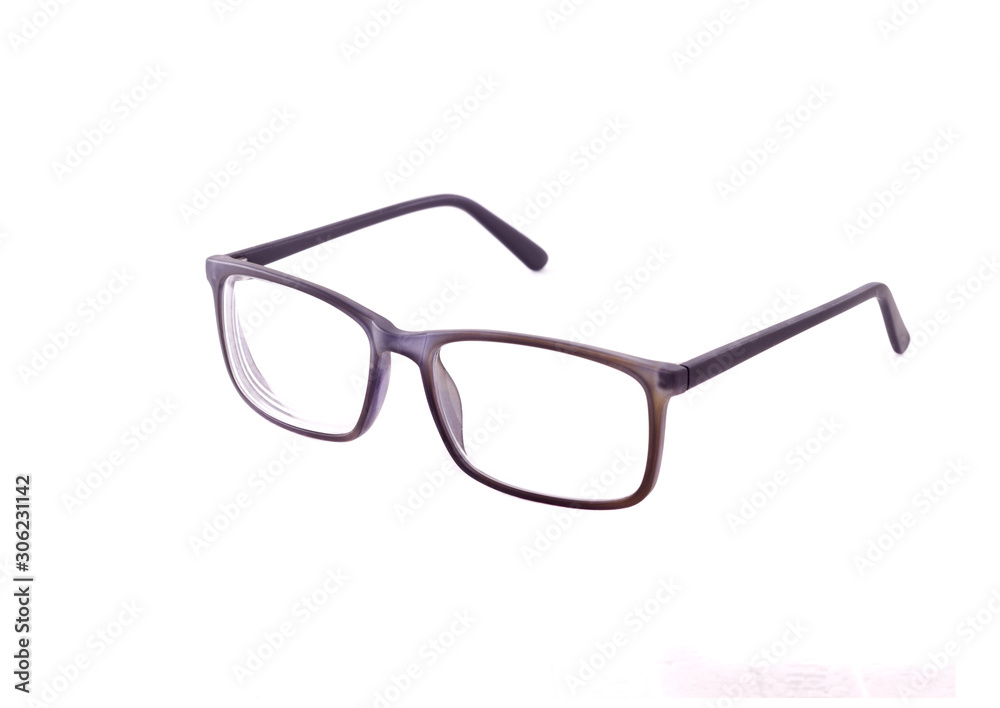 square black glasses on a white background square black glasses on a white background