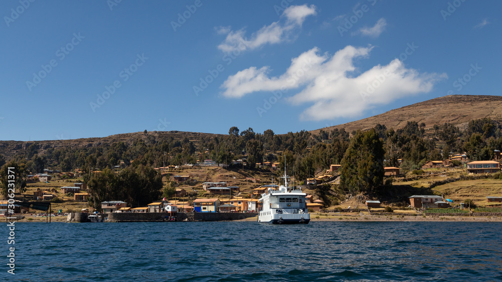 Amantani island on the Titicaca lake. Peru.