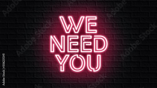 red neon video animation we need you