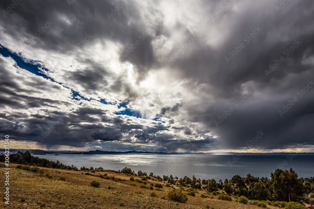 Amantani island on the Titicaca lake. Peru.