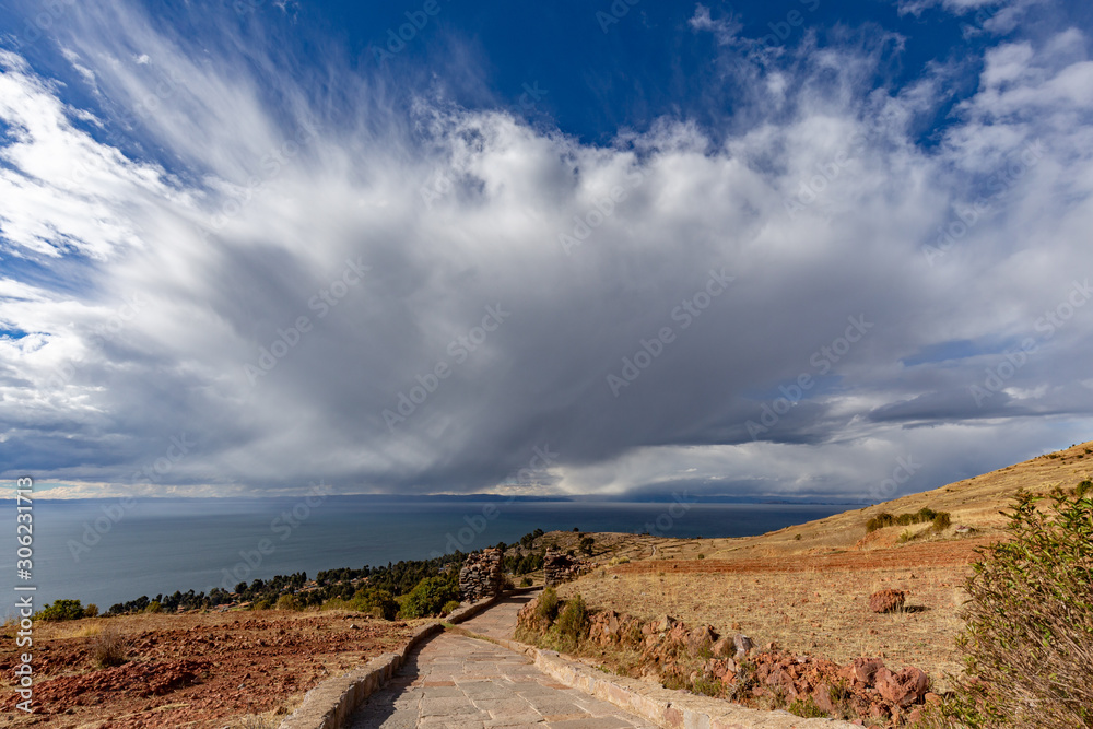 Amantani island on the Titicaca lake. Peru.