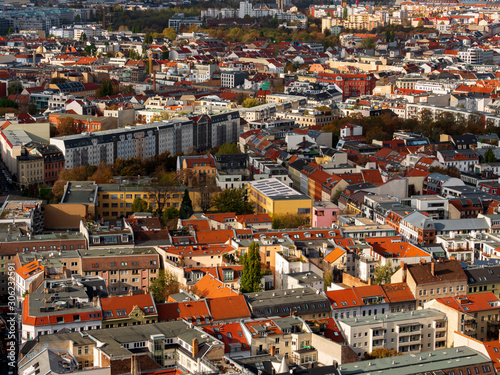 View to the Berlin City Shape with moving clouds