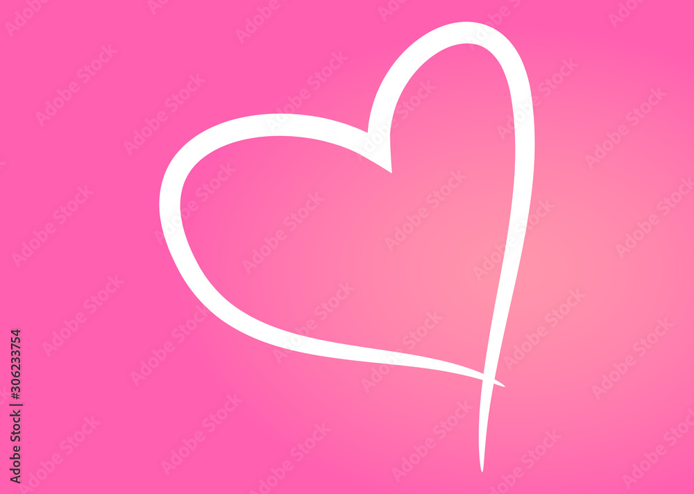 White Heart Outline Icon. Hand Drawn Vector. Chalk Heart Isolated On Pink Background. Heart Frame For Love Symbol,Logo And Valentine's Day.Creative Art Sketch.Modern Outline Shape, Vector Illustration White Heart Outline Icon. Hand Drawn Vector. Chalk Heart Isolated On Pink Background. Heart Frame For Love Symbol,Logo And Valentine's Day.Creative Art Sketch.Modern Outline Shape, Vector Illustration