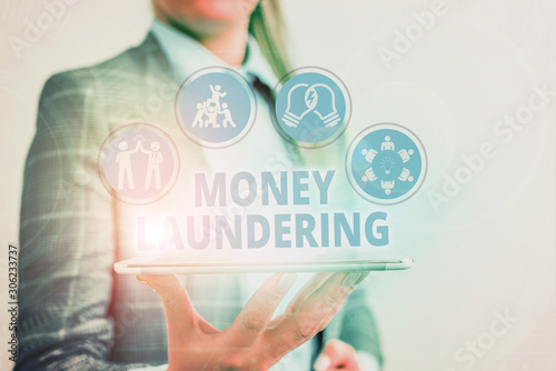 Canvas-taulu Conceptual hand writing showing Money Laundering