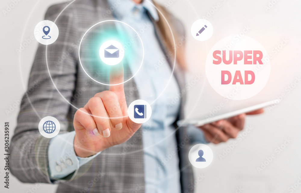 Word writing text Super Dad. Business photo showcasing Children idol and super hero an inspiration to look upon to Word writing text Super Dad. Business photo showcasing Children idol and super hero an inspiration to look upon to