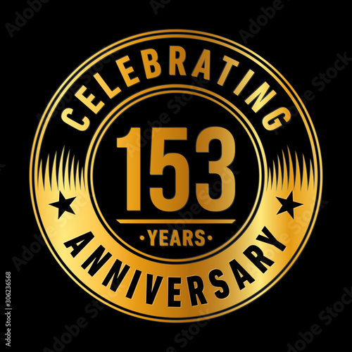 153 years anniversary celebration logo template. One hundred fifty three years vector and illustration.