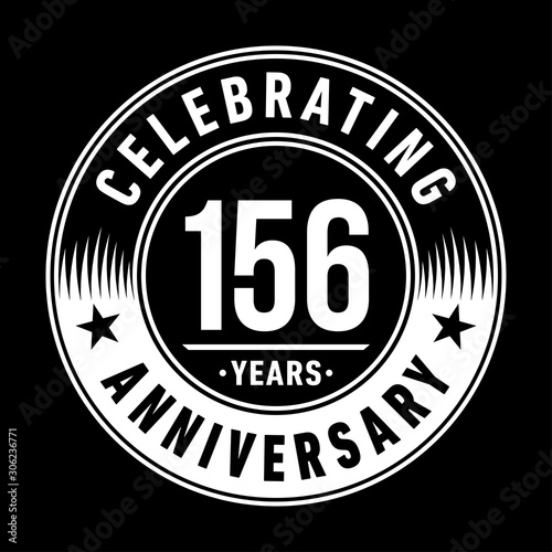 156 years anniversary celebration logo template. One hundred fifty six years vector and illustration.