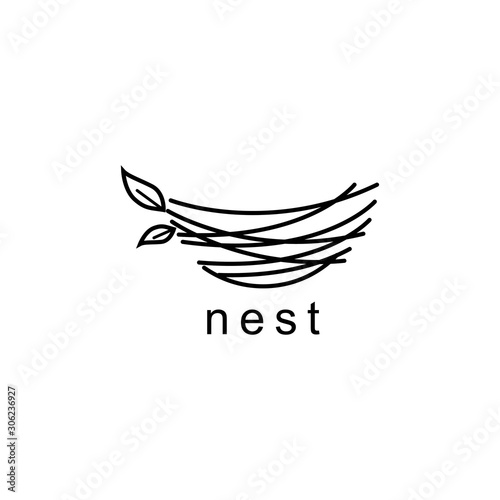 nest illustration logo design symbol vector template photo