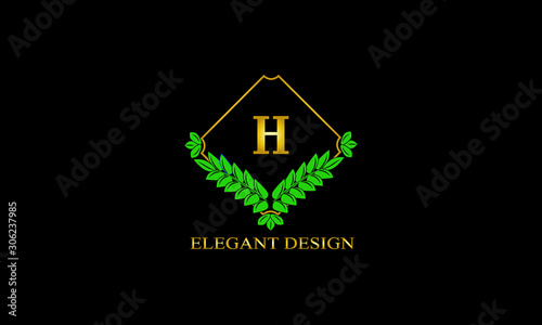 Flower monogram. Classic ornament with letter L. Classic design elements for wedding invitations, business, restaurant, heraldry