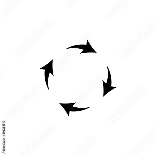 Circle arrow black vector icon. 
