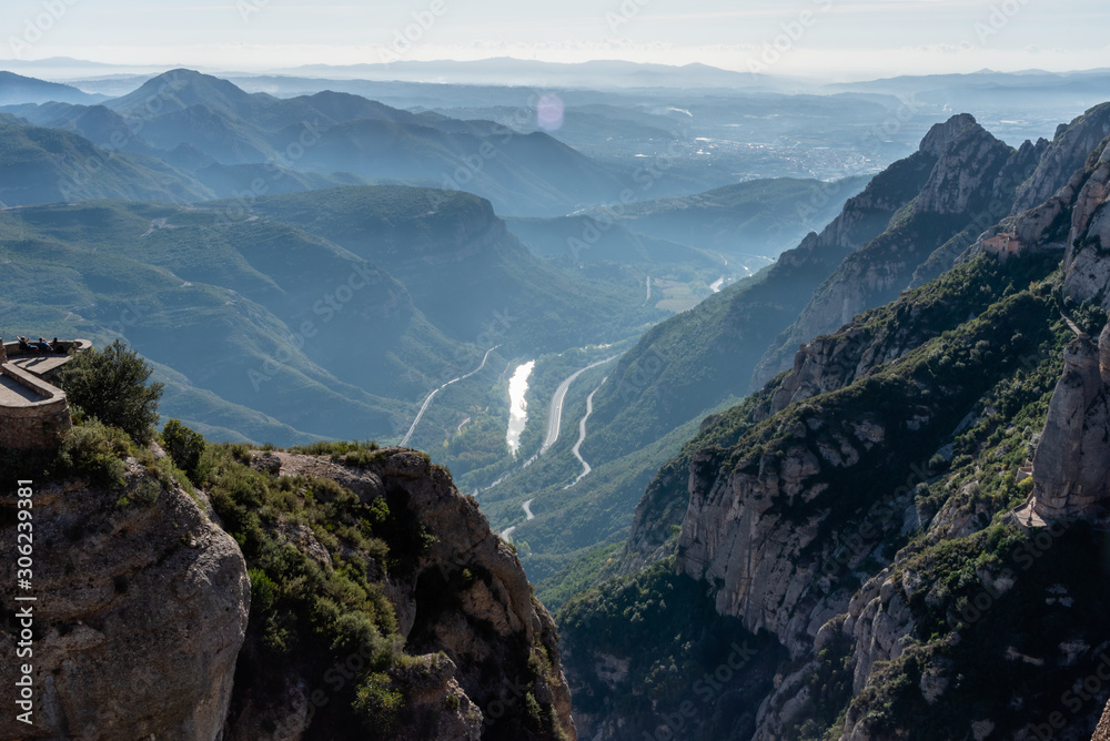 Naklejka premium Scenic aerial Montserrat vista near Barcelona, Catalonia