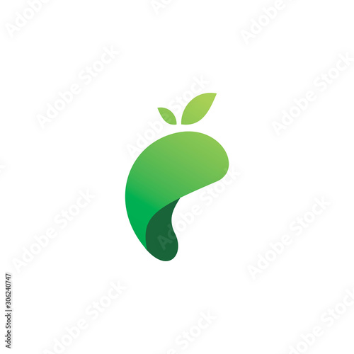 mango color fruit logo design