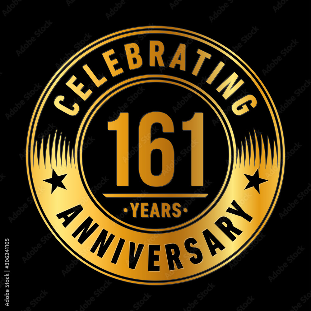 161 years anniversary celebration logo template. One hundred sixty one years vector and illustration.