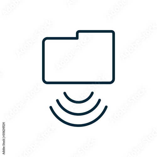 folder file wifi internet of things line icon