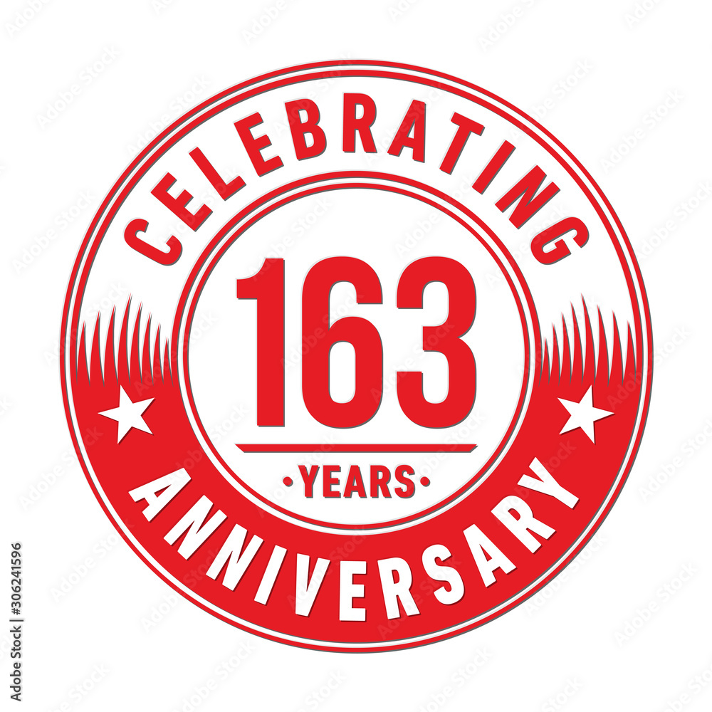 163 years anniversary celebration logo template. One hundred sixty three years vector and illustration. 163 years anniversary celebration logo template. One hundred sixty three years vector and illustration.