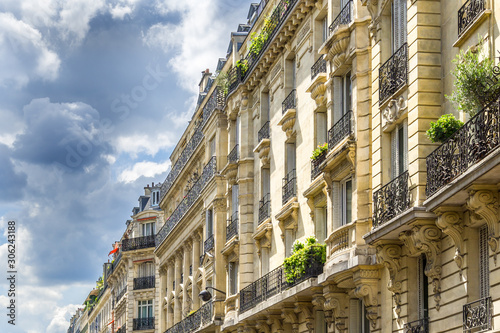 Beautiful Buildings in Saint-Dominique Street, Paris, France. Parisian Architecture. High Resolution Image.