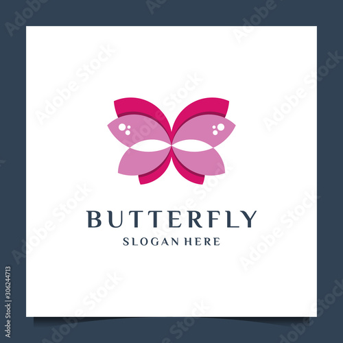 Elegant and simple luxury butterfly logo design.