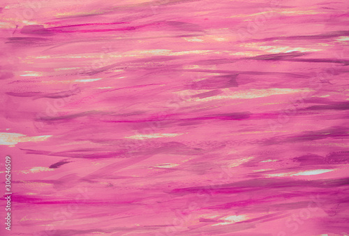 Pink Color Paint Strokes on Canvas Surface.