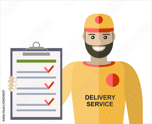 Delivery service and courier parcel collection flat illustration concepts. Modern flat design concepts