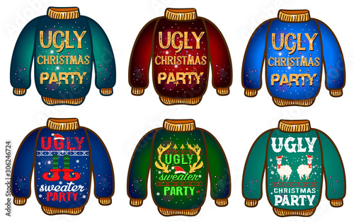 Ugly christmas sweater set 