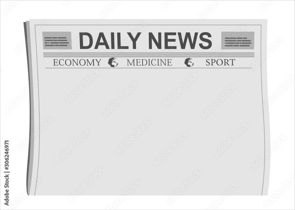 Mock Up Of A Blank Daily Newspaper With Empty Space To Add Your Own News Or Headline Text And Pictures Flat Design Style Stock Vector Adobe Stock
