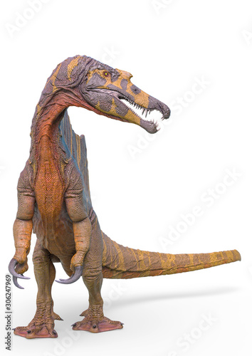 spinosaurus standing up in white background