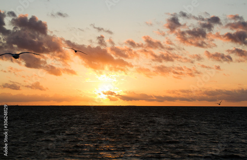 Summer sunset sea view