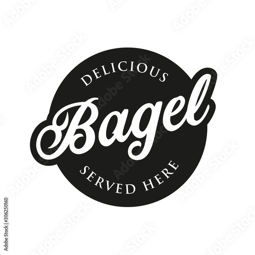 Vintage Bagel sign label lettering