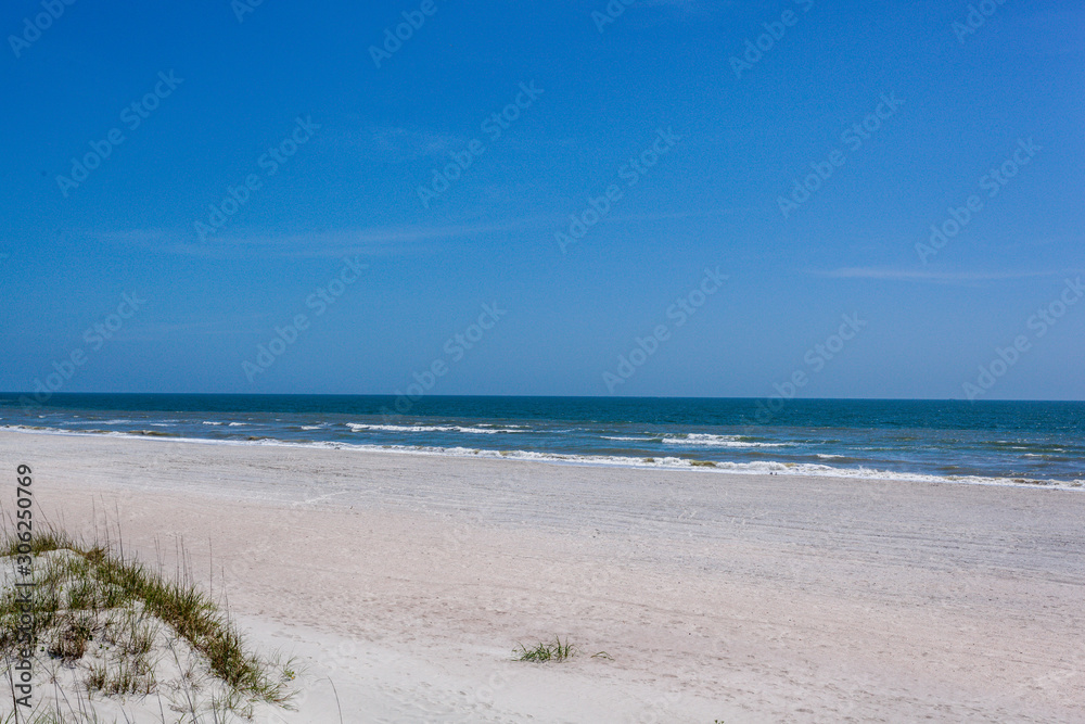 Drone view of the ocean waves and sand Drone view of the ocean waves and sand