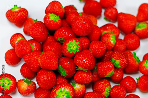 fresh strawberries in white background