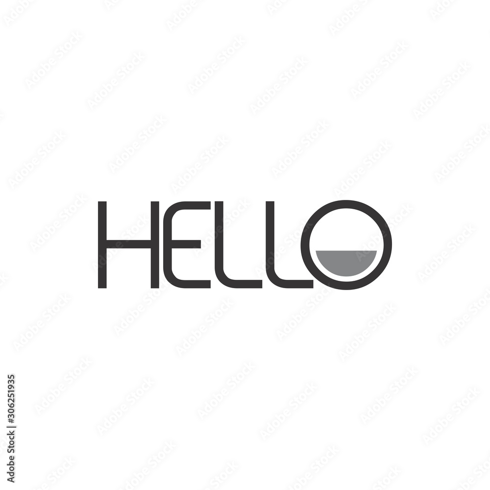 Hello letter with head and cap logo design vector Hello letter with head and cap logo design vector