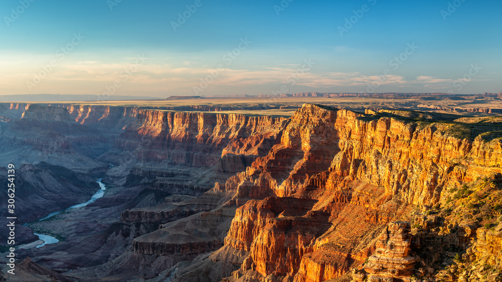 Sun setting at Desert View  panorama - Grand Canyon National Park