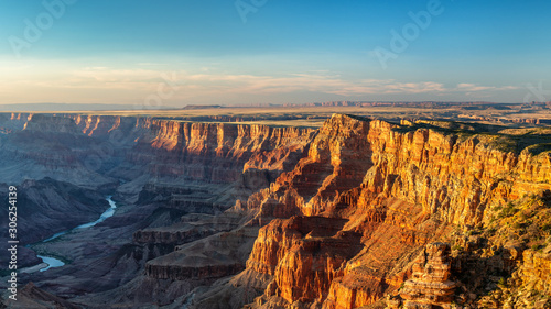 Sun setting at Desert View panorama - Grand Canyon National Park