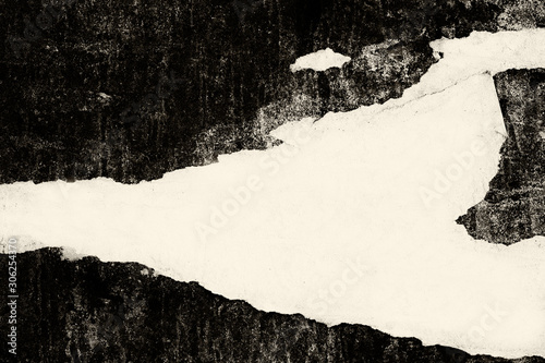 Fotótapéta Blank brown beige creased crumpled paper texture background old grunge ripped to