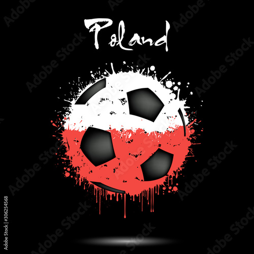 Soccer ball in the colors of the Poland flag