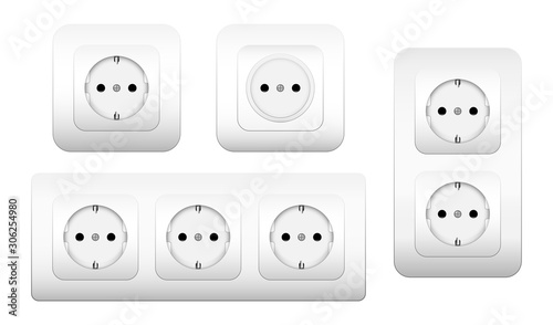 Outlet socket type f vector illustration icon