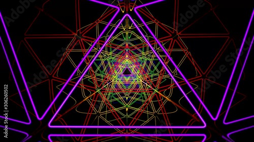 Abstract multi coloured animated background - 3d Rendering