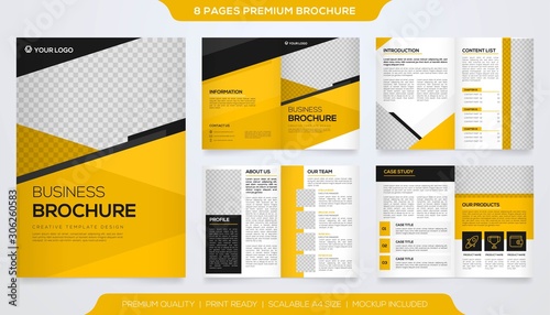 set of minimalist business brochure template with simple style and modern layout 