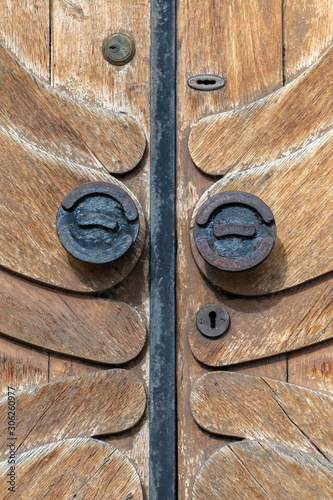 Door of the Red Chapel in Balatonboglar photo