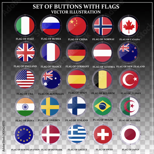 Bright transparent set of banners with flags. Colorful illustration with flags of the world for web design. Glass buttons with flags. Vector Illustration with transparent background. Free Download Bright transparent set of banners with flags. Colorful illustration with flags of the world for web design. Glass buttons with flags. Vector Illustration with transparent background. - GFXLoad
