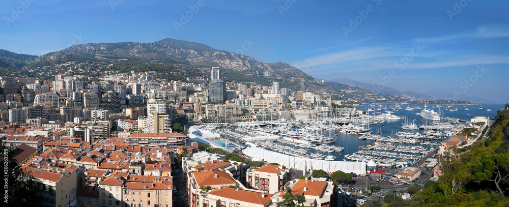 Panoramic view of the Port of Nice, France. 