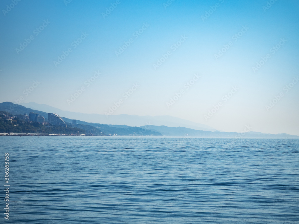 View of the coastal zone of Sochi from the sea View of the coastal zone of Sochi from the sea