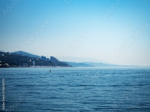 View of the coastal zone of Sochi from the sea © jockermax3d