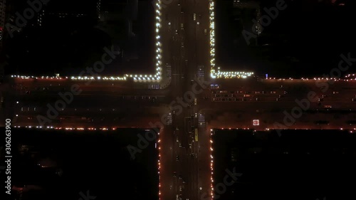 night city intersection the view sverse.the intersection of the letter X.