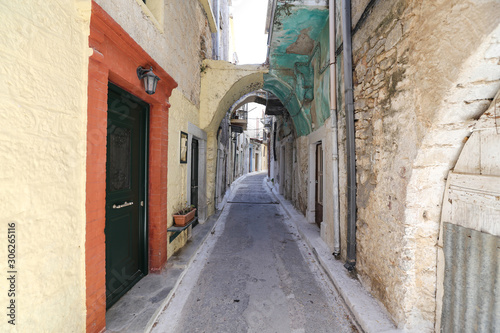 Fototapeta Naklejka Na Ścianę i Meble -  Traditional Street in Pyrgi, Chios Island, Greece